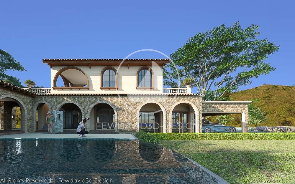 รับออกแบบบ้านสไตล์ทัสคานี สวยงาม หรูหรา