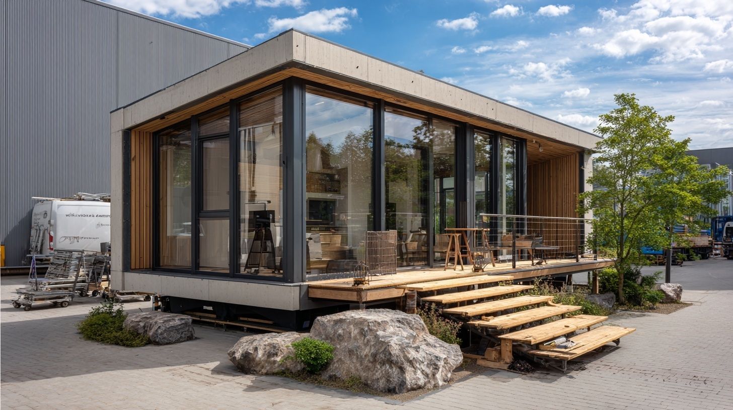 xterior soundproof cabin, modular construction, detailed world-building