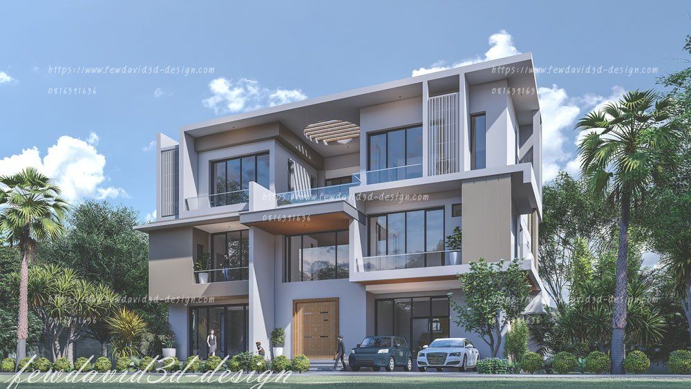 บ้าน3ชั้น,7ห้องนอน,โมเดิร์น,สถาปนิก