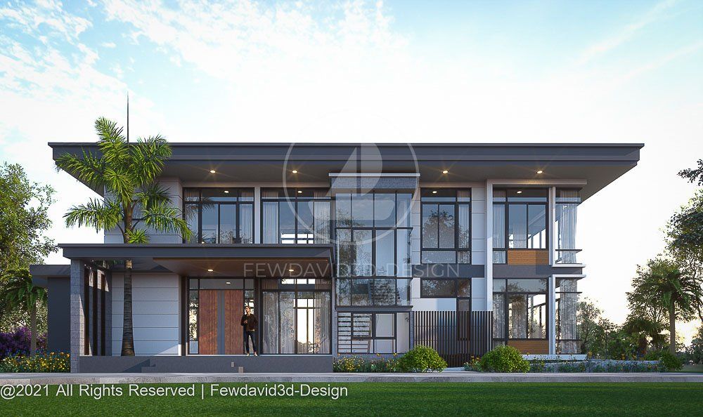 บ้านโมเดิร์นโทนสีขาว-ดำ เน้นความเรียบง่าย รับออกแบบบ้านโมเดิร์น
