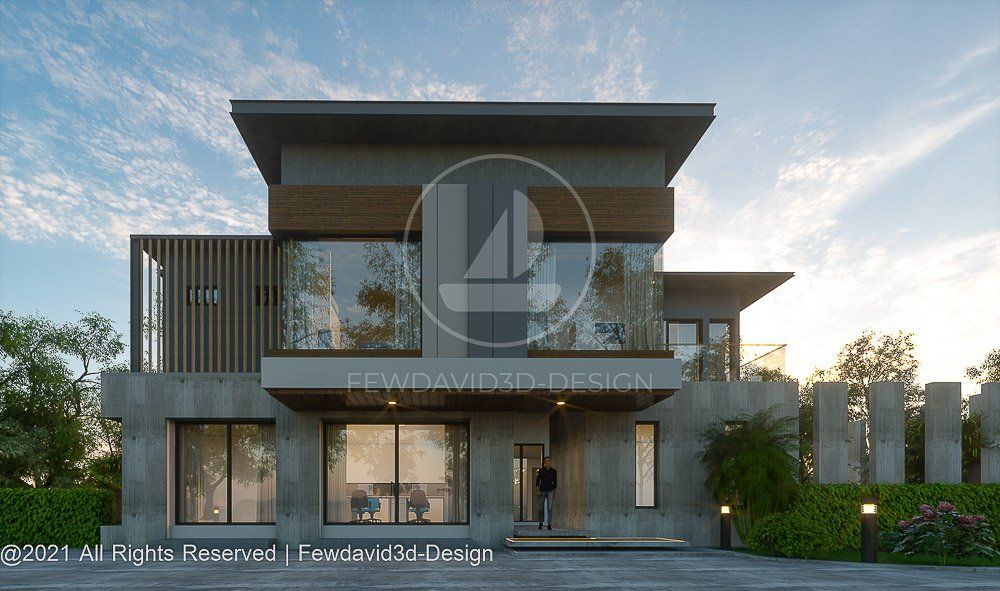 โฮมออฟฟิศ 2 ชั้น ดีไซน์โมเดิร์นหรูหรา พร้อม 4 ห้องนอน 6 ห้องน้ำ และพื้นที่สวนรอบอาคารที่ช่วยเพิ่มความสดชื่นและผ่อนคลาย