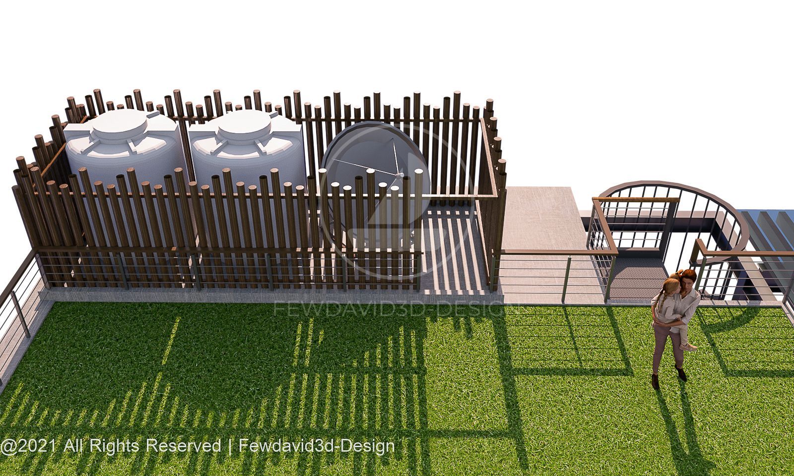 ถังเก็บน้ำบนดาดฟ้า พร้อมการออกแบบที่ซ่อนอย่างสวยงาม ออกแบบโดย FEWDAVID3D-DESIGN