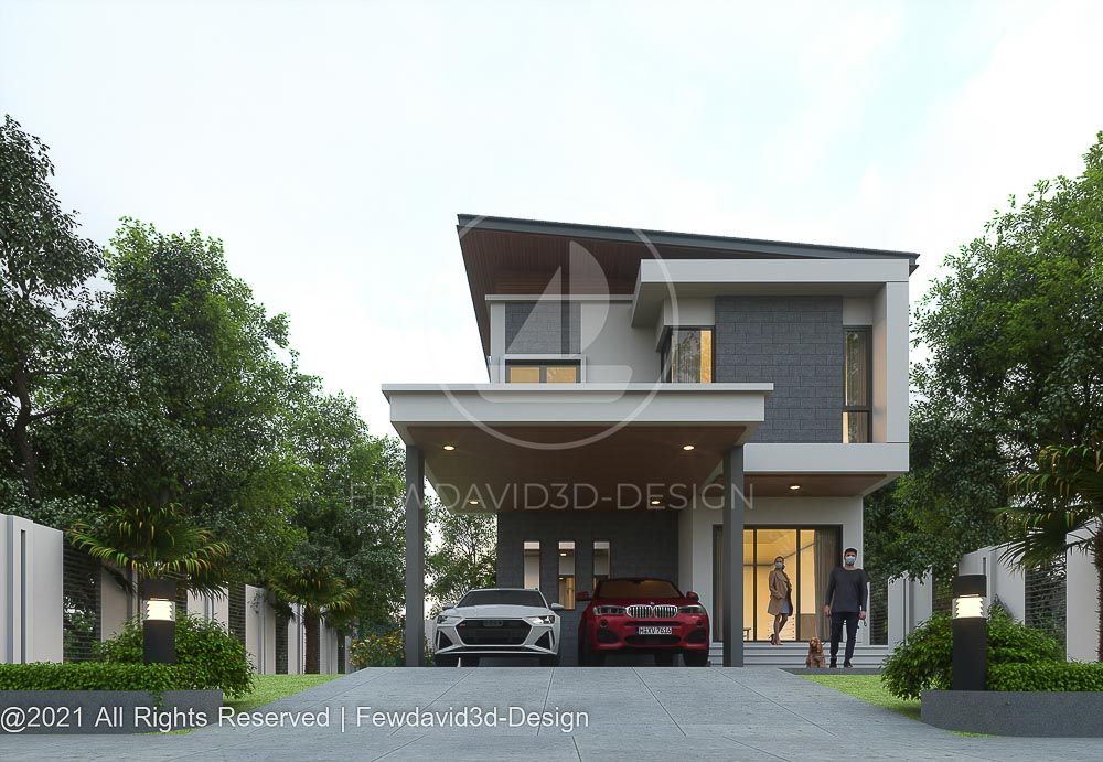 บ้านโมเดิร์น,2ชั้น,สถาปนิก,fewdavid