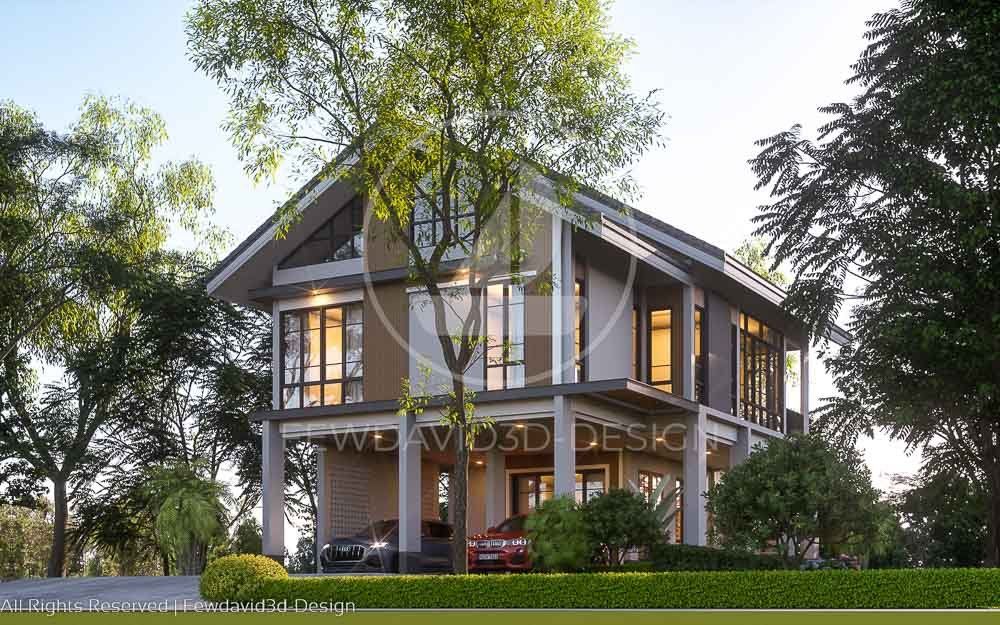 บ้าน2ชั้น,ใต้ถุน,สถาปนิก,ออกแบบ