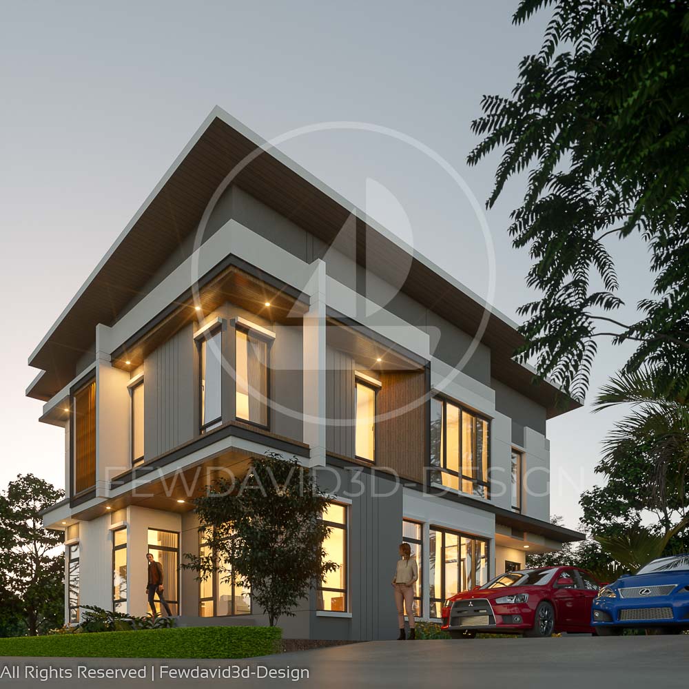 บ้านโมเดิร์น,2ชั้น,ออกแบบ