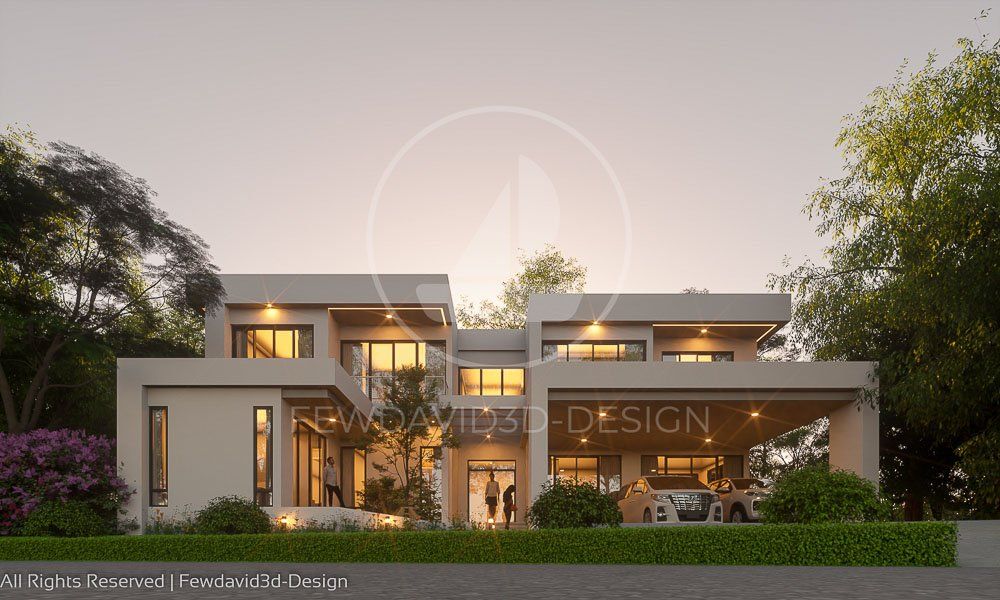 รับออกแบบบ้าน,บ้านโมเดิร์น2ชั้น