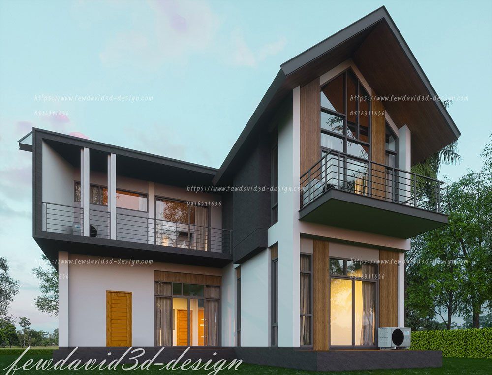 บ้านโมเดิร์นโทนสีดำเข้ม สไตล์เรียบเท่ รับออกแบบบ้านโมเดิร์น
