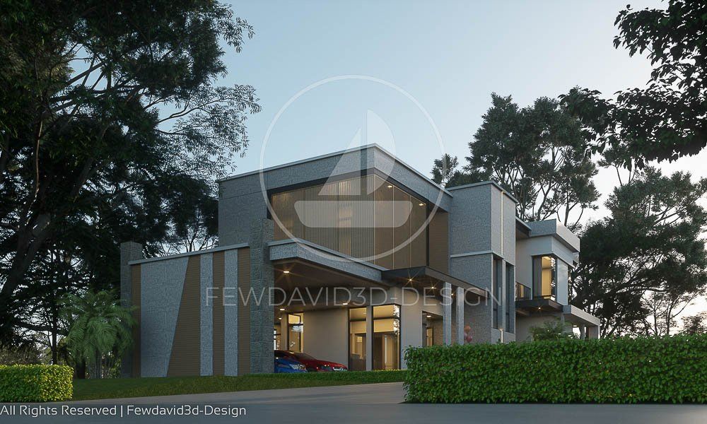 บ้านโมเดิร์นหลังคาแบน ดีไซน์เรียบหรู ทันสมัย รับออกแบบบ้านโมเดิร์น
