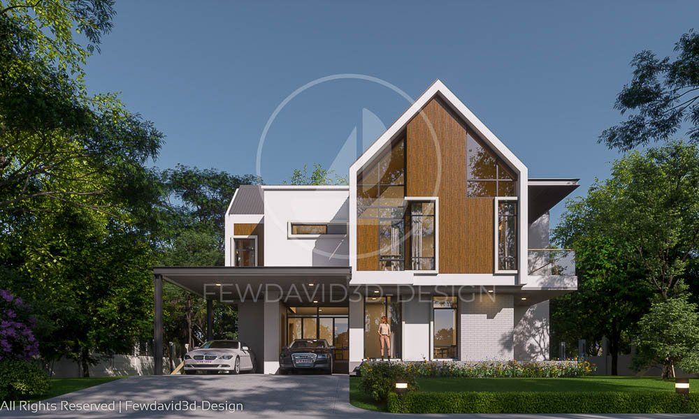 บ้านสไตล์นอร์ดิก,2ชั้น,4ห้องนอน