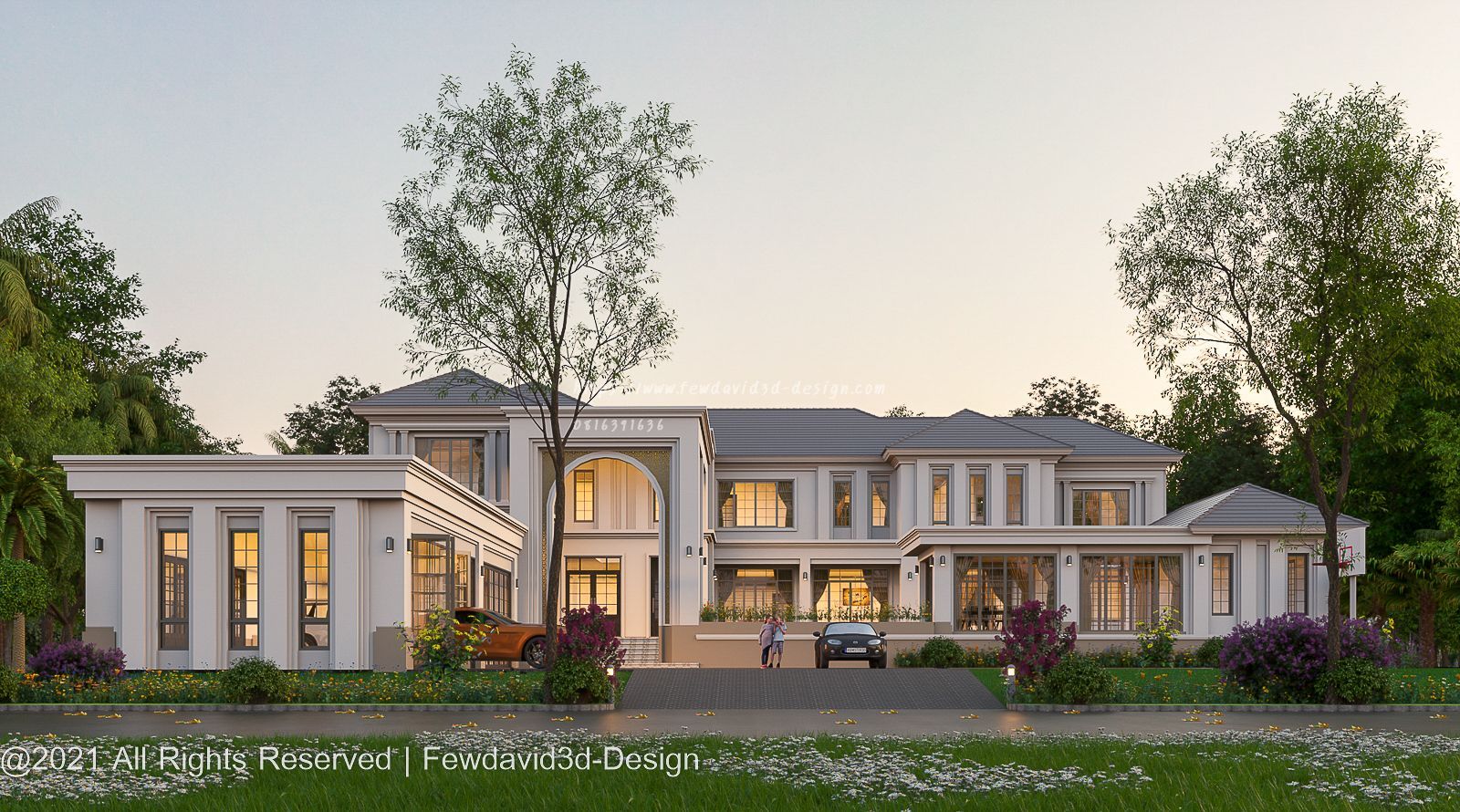 แบบบ้านโมเดิร์นคลาสสิค 2 ชั้น จ.ระยอง FEWDAVID3D-DESIGN