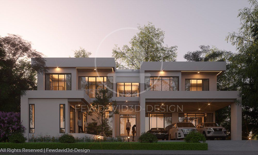 ภาพบ้านแบบโมเดิร์น 2 ชั้น