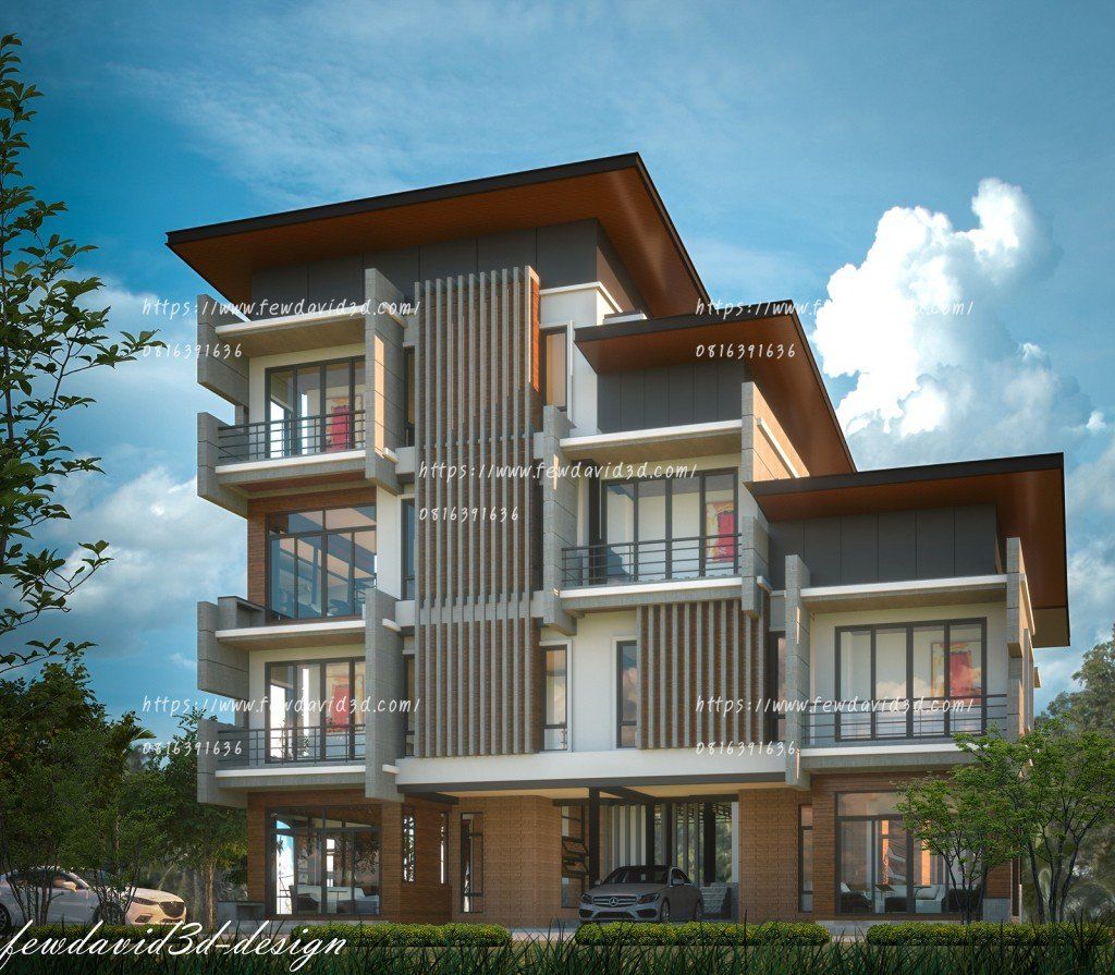 รับออกแบบบ้าน 4 ชั้น