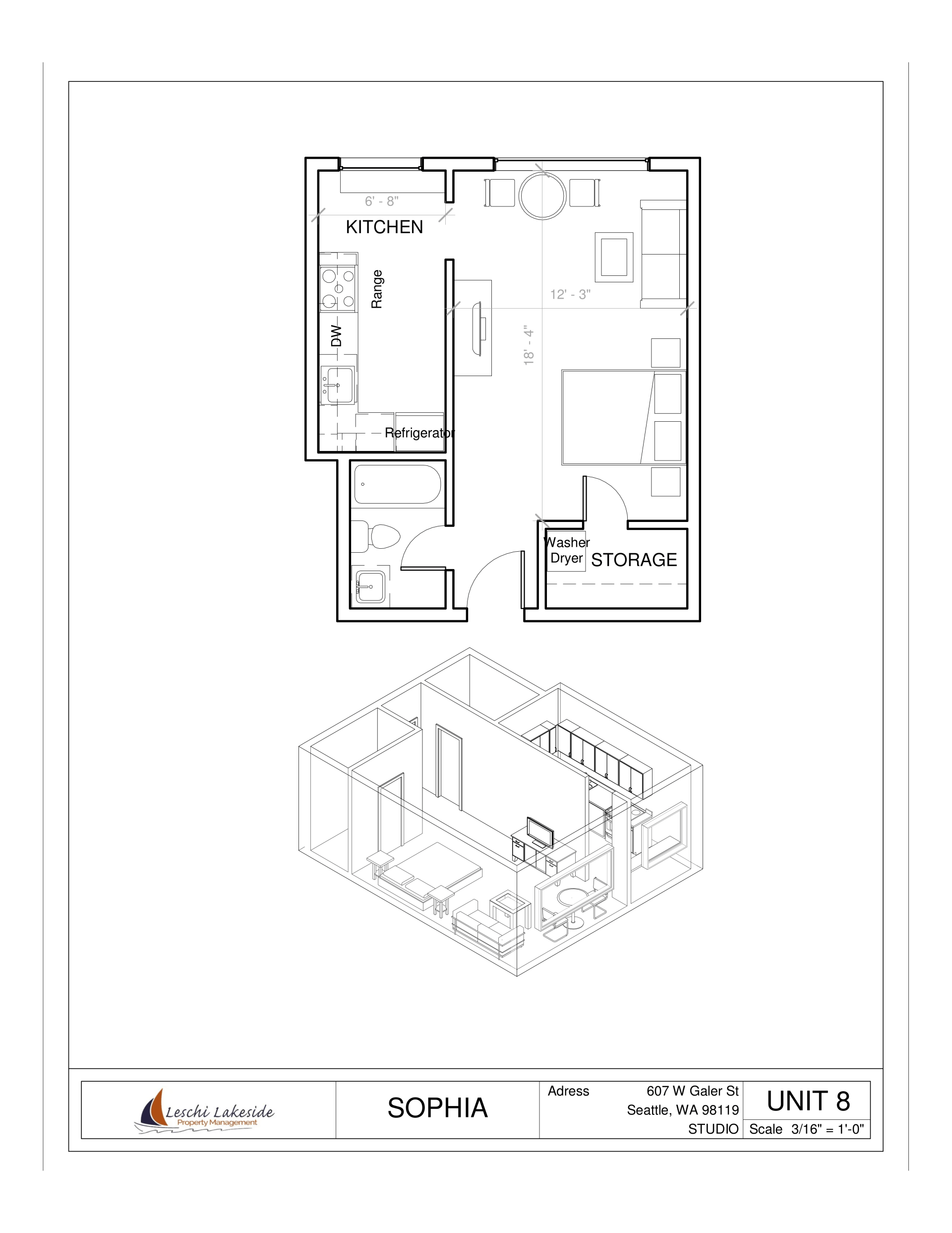 Floor Plan Unit: 1, 8, 7