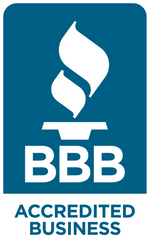 BBB Accredited Business logo on blue background with white torch icon and text Allstar Electrical Cleveland Tennessee