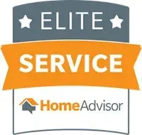 HomeAdvisor Elite Service badge with gray, orange, and white ribbon design Allstar Electrical Cleveland, Tennessee