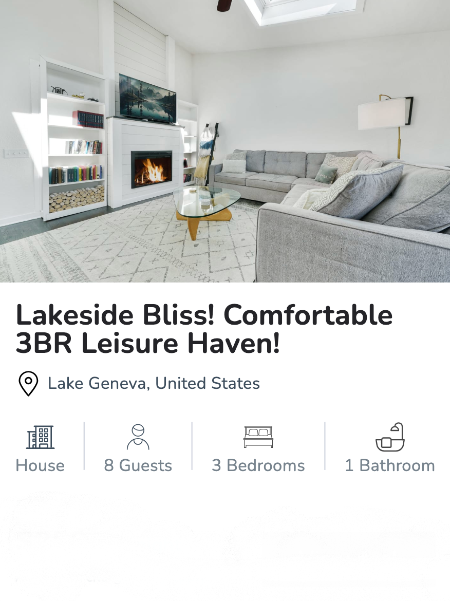 Lakeside bliss ! comfortable 3br leisure haven !