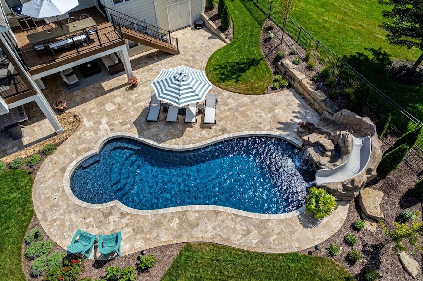 An Organically Shaped Pool. Build a Custom Pool in Jefferson City, MO With Columbia Pool & Spa.
