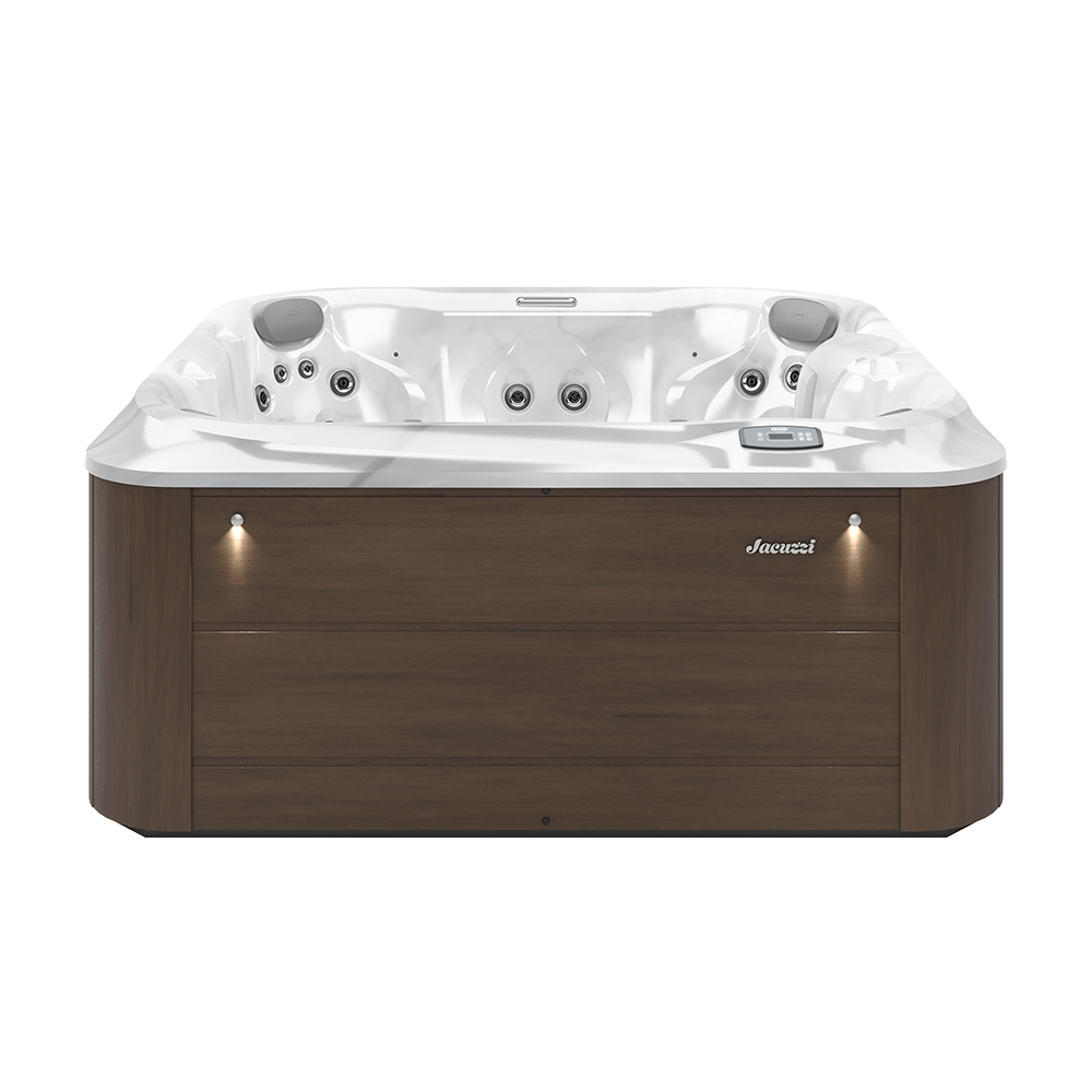 An aerial view of a white hot tub on a white background