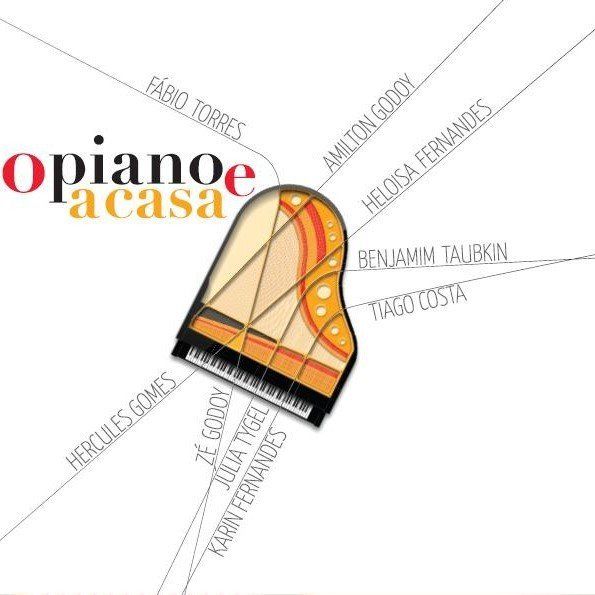 Um pôster com um piano e as palavras opianoe a casa