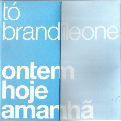 Um livro azul e branco intitulado Brand Leone