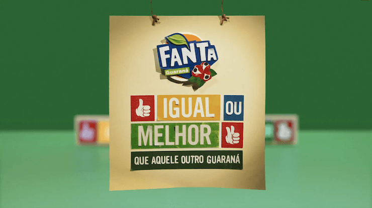 Uma placa que diz fanta igual ou melhor