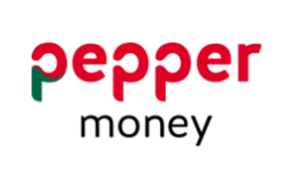 A pepper money logo on a white background