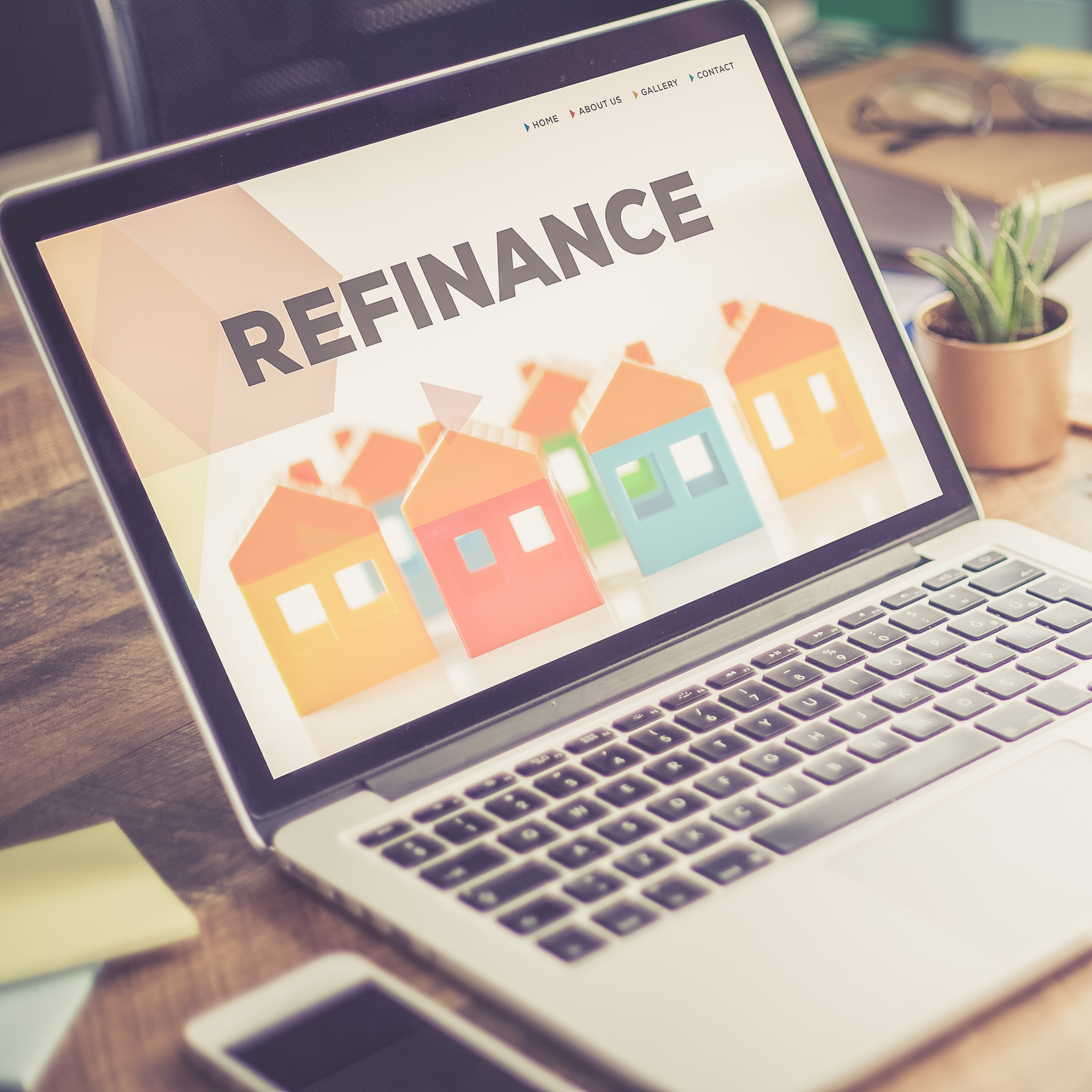 Refinance on laptop screen