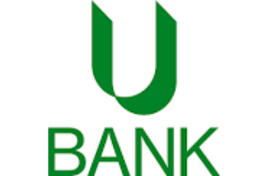 A green letter u is above the word bank
