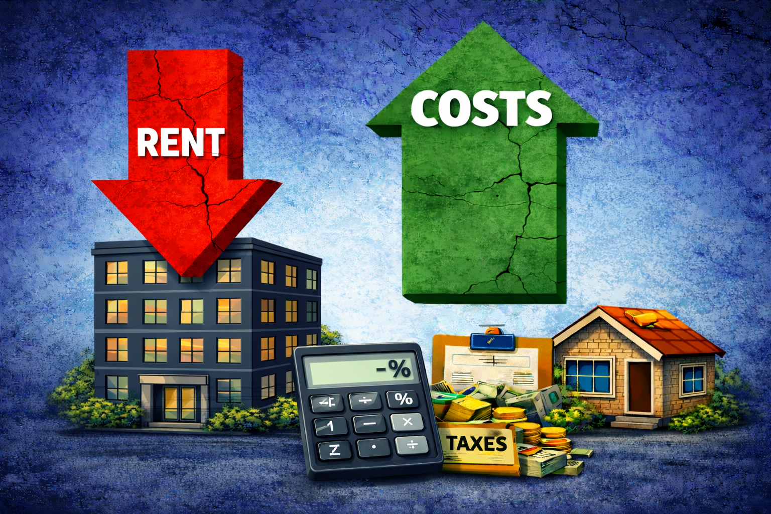 illustration of how rents are  decrease and costs increase due to AB 1157