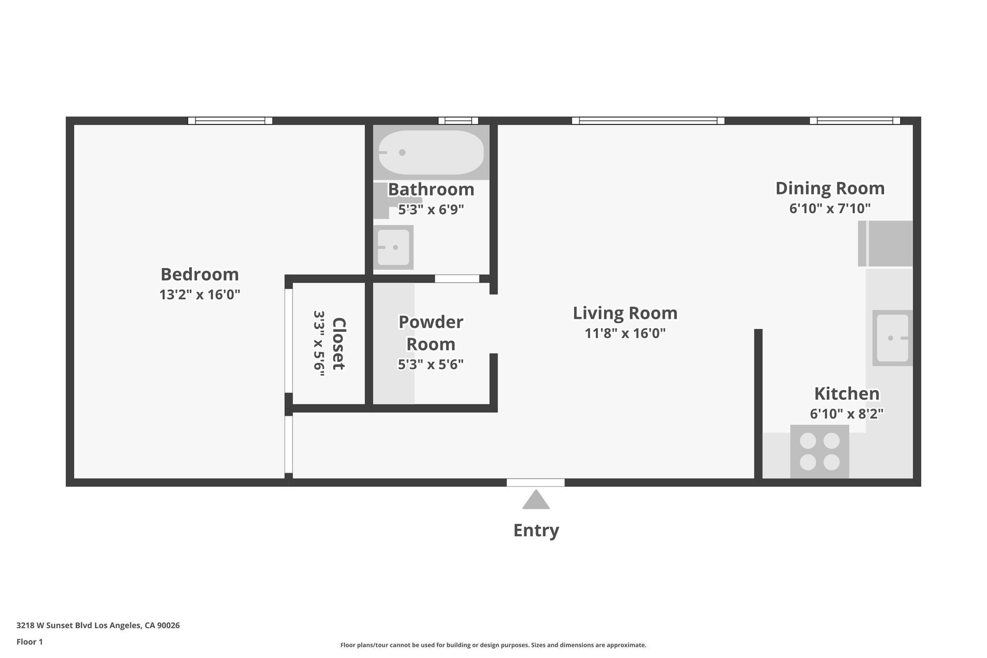 The charming and bright 1 bedroom  unit floor plan 1  at Ansley Apartments