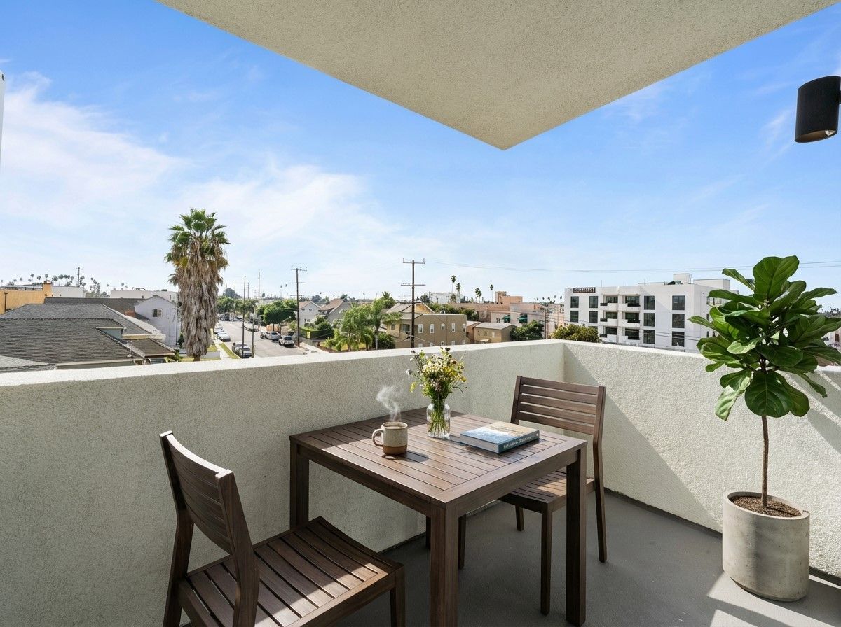 The Secret in K-Town Luxury Apartments' balcony with breathtaking views