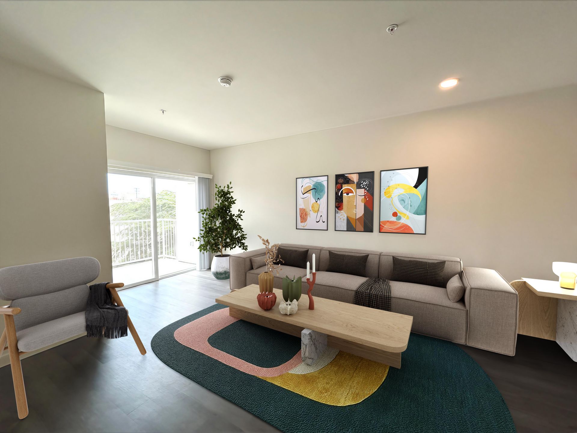 The Centennial Apartments' showing stylish living room possibilities