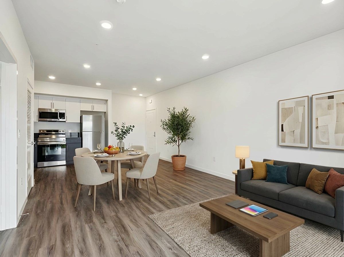 photo of Cloud Nine's luxury interior features in the living room, dining and kitchen