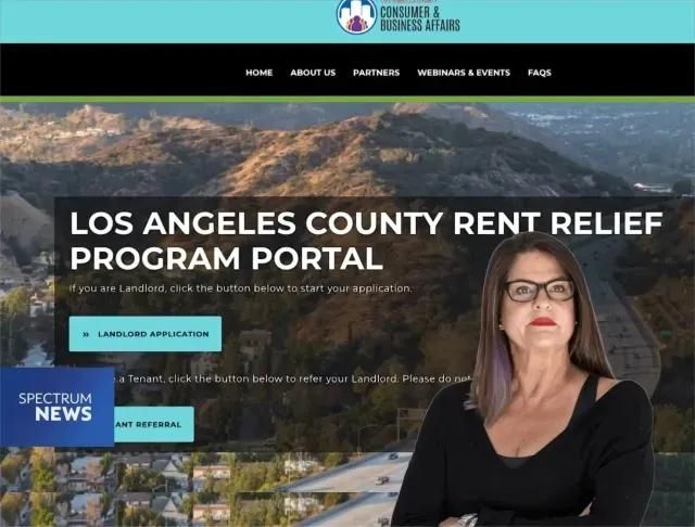 Los Angeles County Rent Relief Program Portal Graphic Post- Spectrum News 1, interviews Kari Negri, CEO of SKY Properties