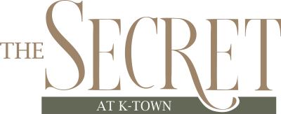 Logo for The Secret at K-Town, a luxury apartment community in Koreatown, Los Angeles