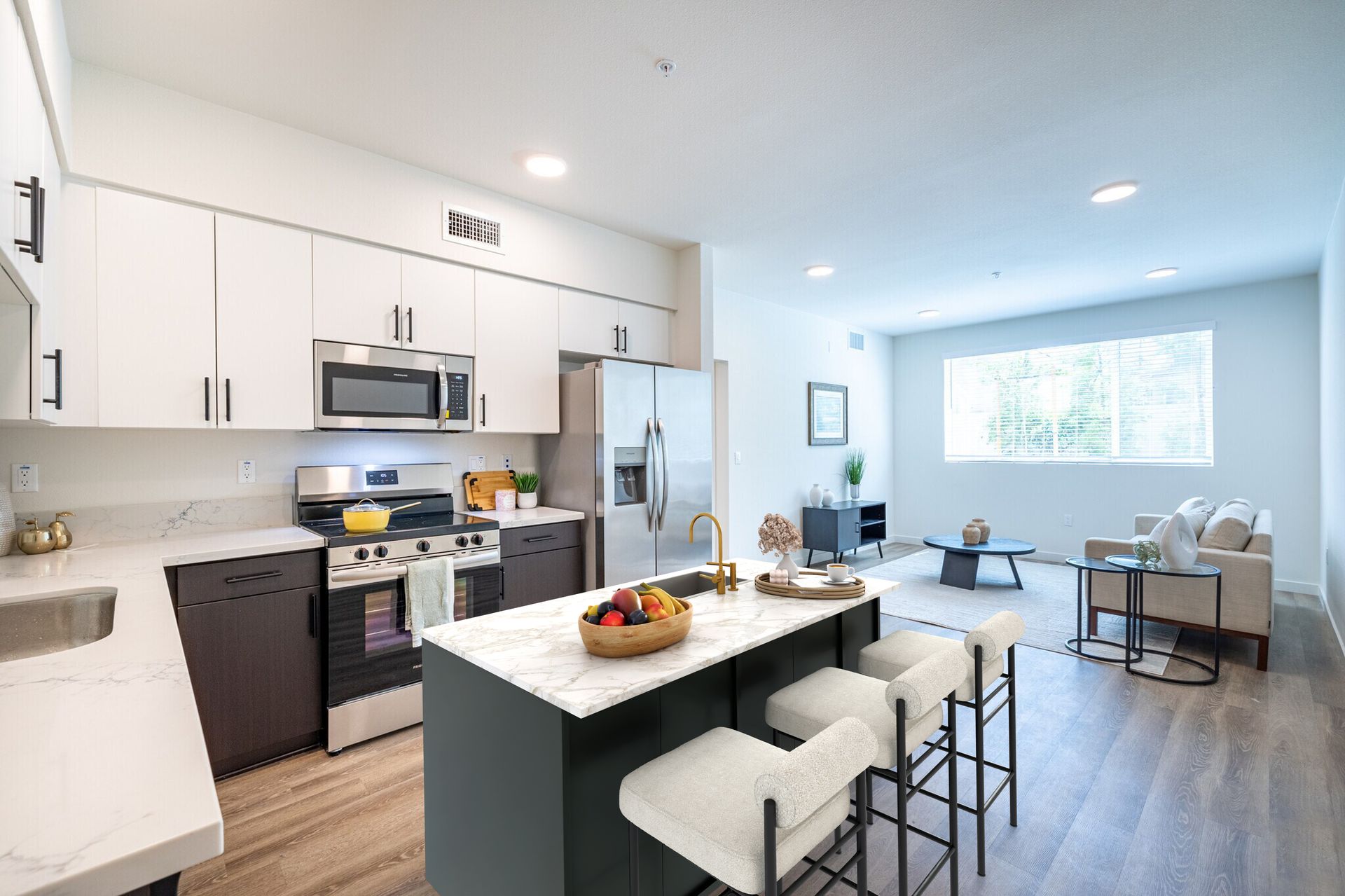 photo showing the Mix Apartments' spacious and bright living room