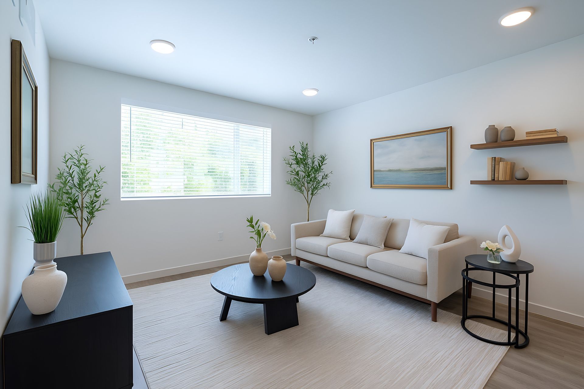 photo showing the Mix Apartments' living room to the balcony with spectacular views