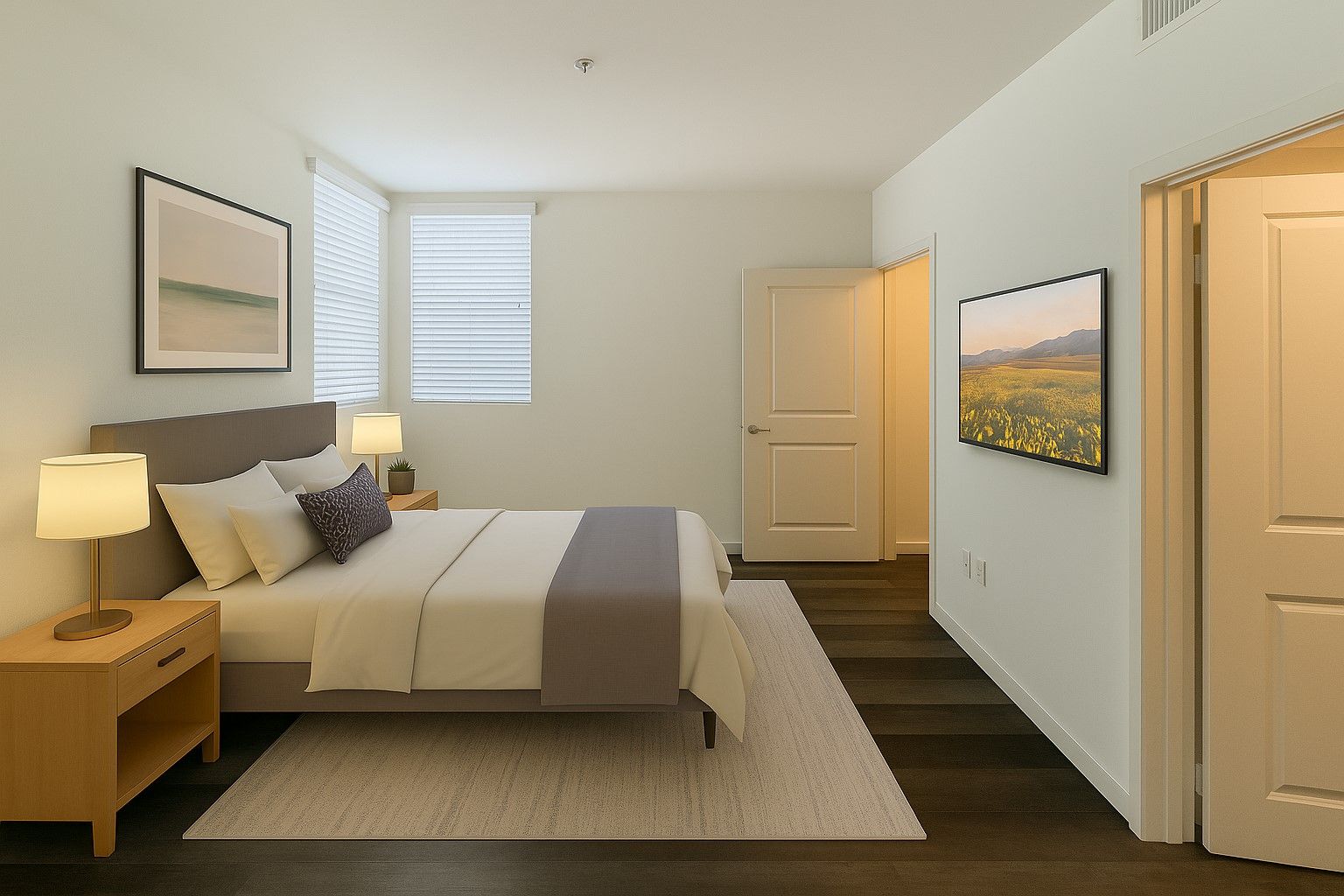 Bright Living Room Interior with furniture - Work with Sky Properties Inc. - Top Property Management Company in Toluca Lake