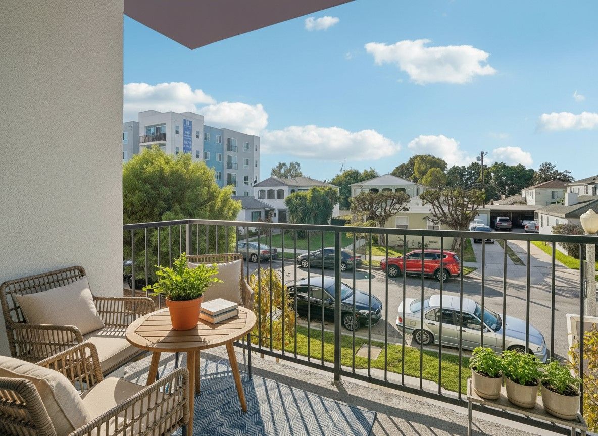 Bright Living Room Interior with furniture - Work with Sky Properties Inc. - Top Property Management Company in Toluca Lake