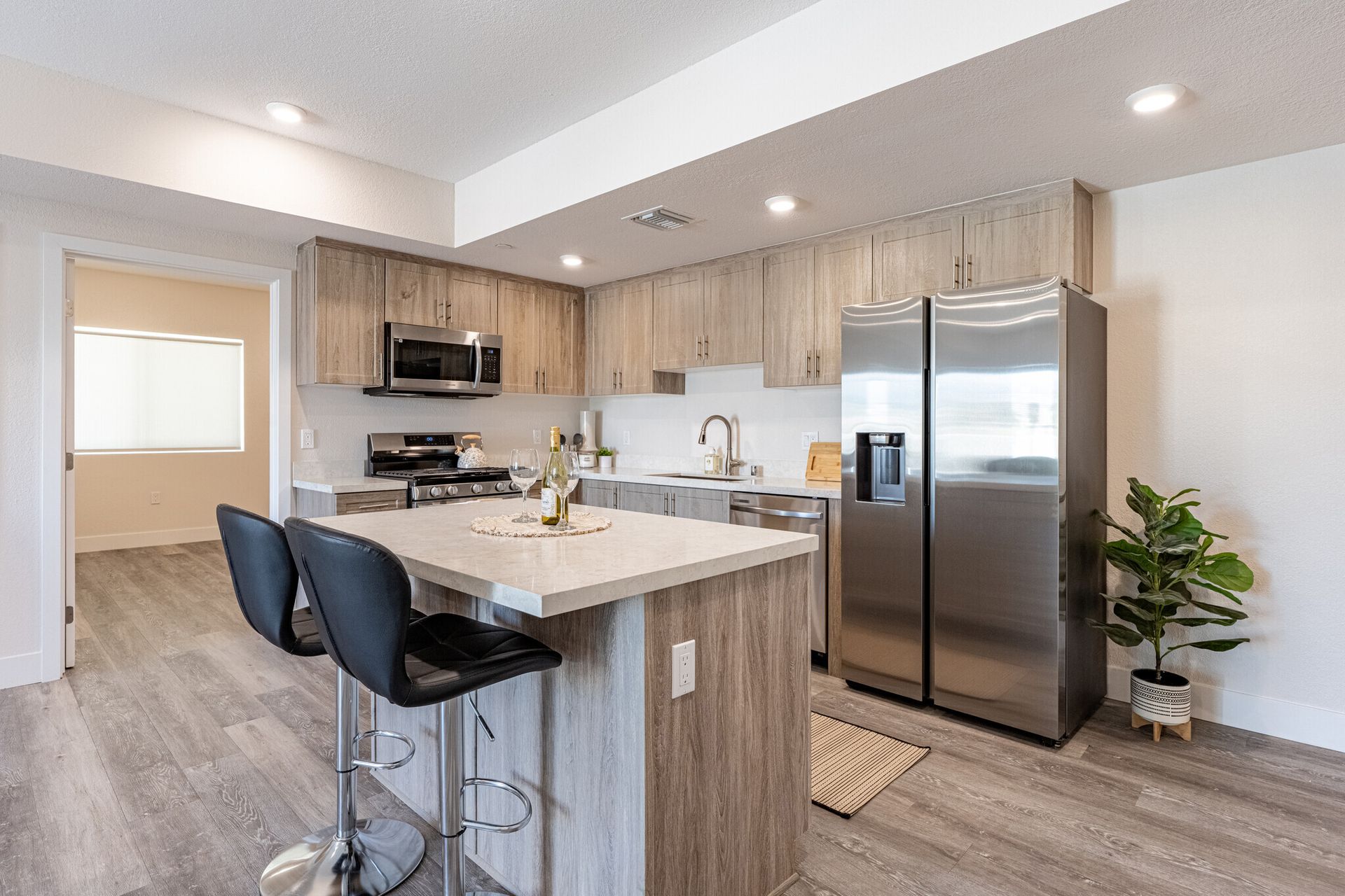 The SECRET in K-Town is a new building in Koreatown, LA, that boasts spacious and bright kitchen, with stainless appliances