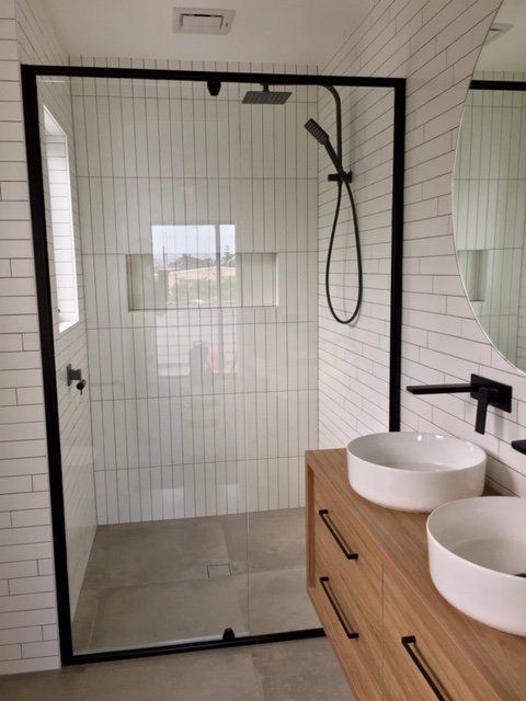 Mirage Black Semi Frameless Front Only — Gold Coast, QLD — Patterson Glass