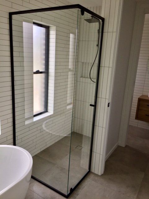 Mirage Black Semi Frameless — Gold Coast, QLD — Patterson Glass