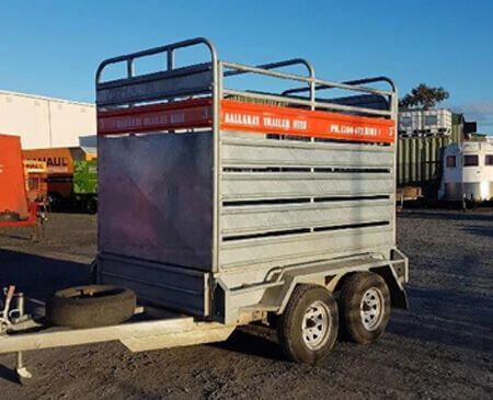 A Livestock Trailer Parked Outside in Open Space — Ballarat Trailer Hire in Alfredton, VIC