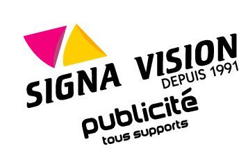 Un logo pour une entreprise appelée signa vision depuis 1991