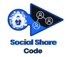 A logo for a social share code with a picture of a person.