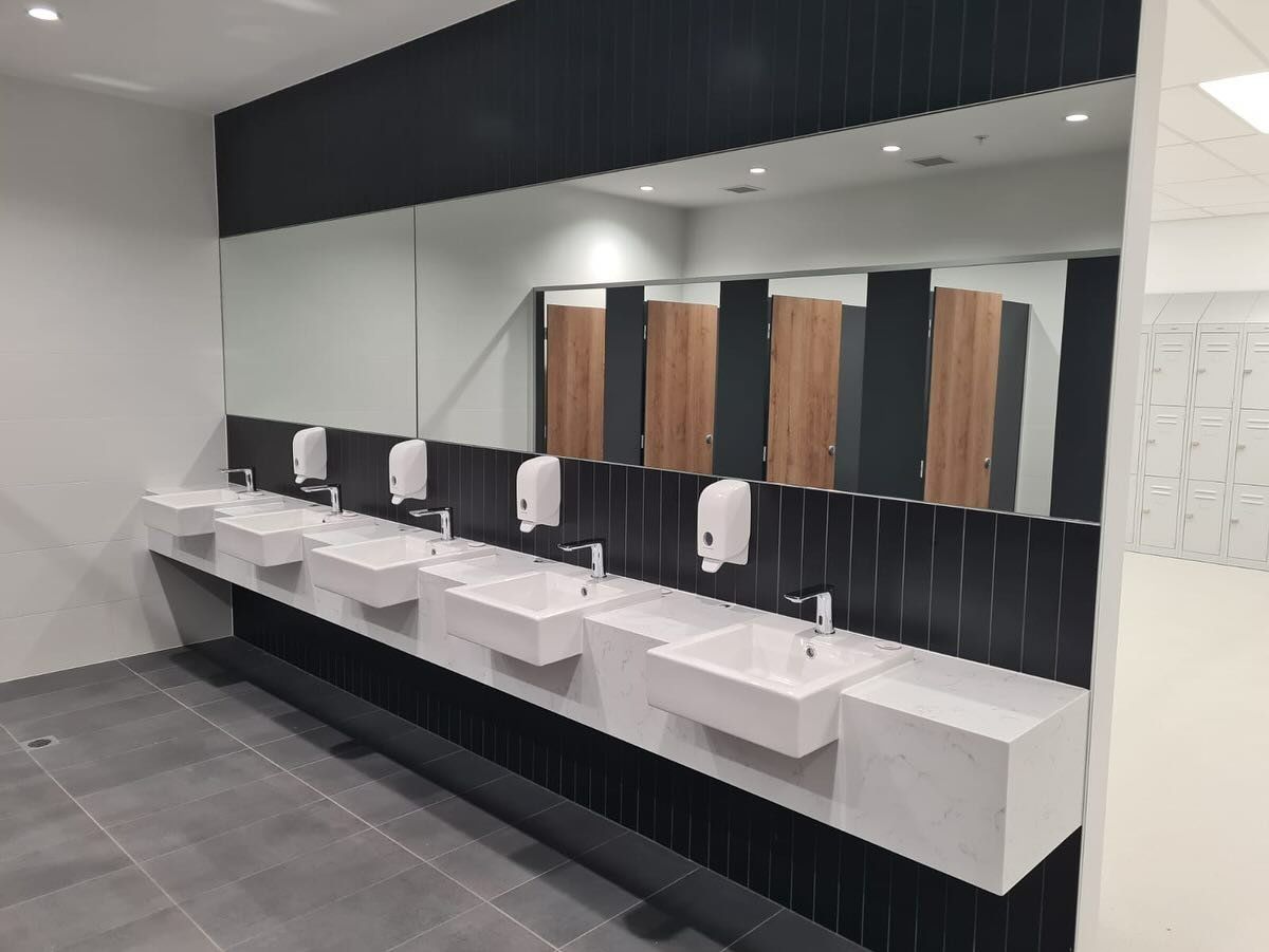 Public Restroom With Multiple Sinks — Zeal Interiors in South Grafton, NSW