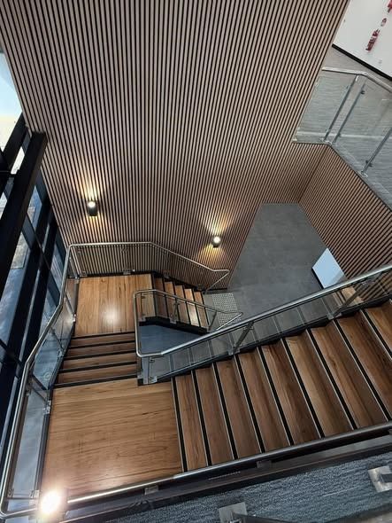 Stairwell With Wooden Steps and Ceiling — Zeal Interiors in Eastern Creek, NSW