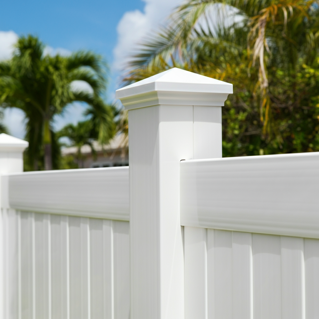 Vinyl privacy fence post