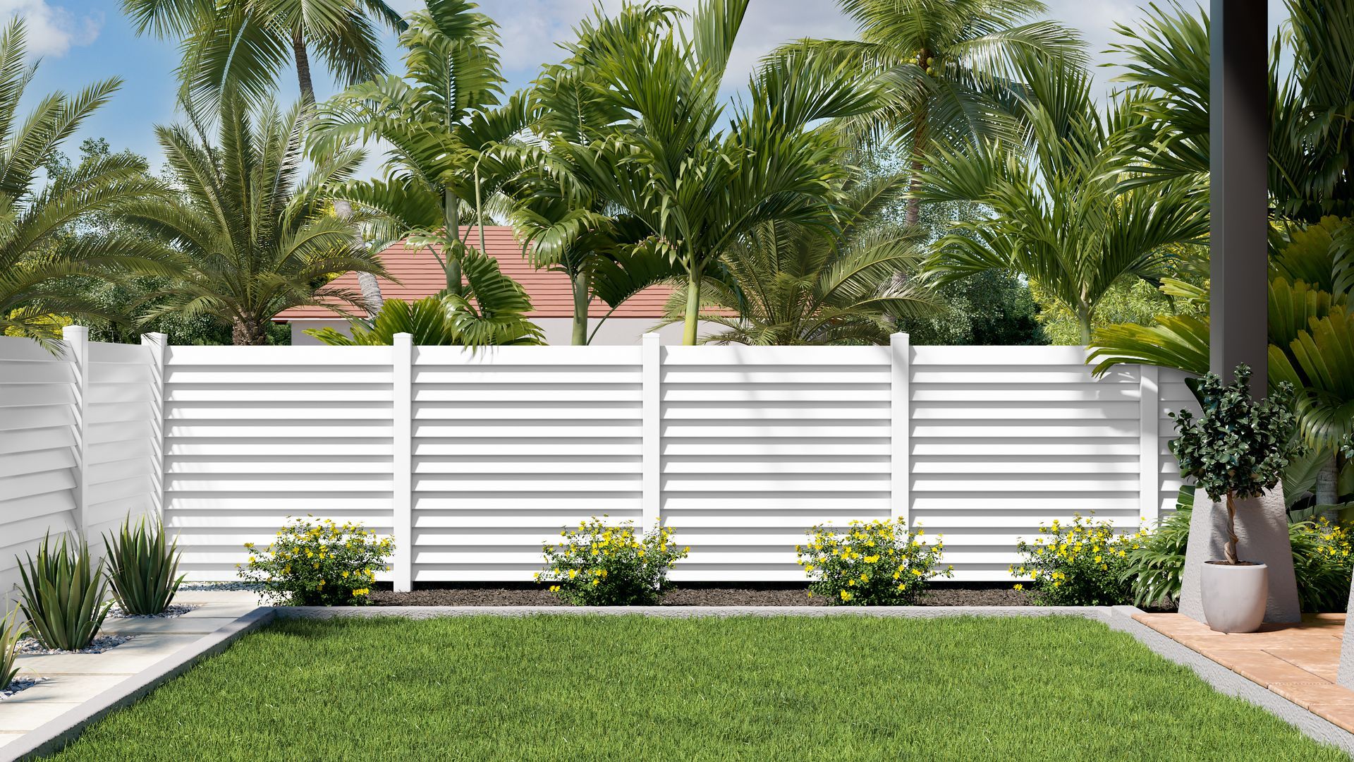 Louvered PVC Fence