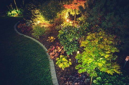 照明后院花园 - 西卡罗来纳州格里尔 - 史密斯灌溉和美化环境365必威直播必威体育app手机下载版